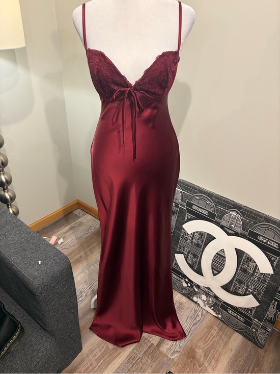 Princess Polly Dresses & Skirts - Princess Polly Satin Lace Slip Dress - Burgundy